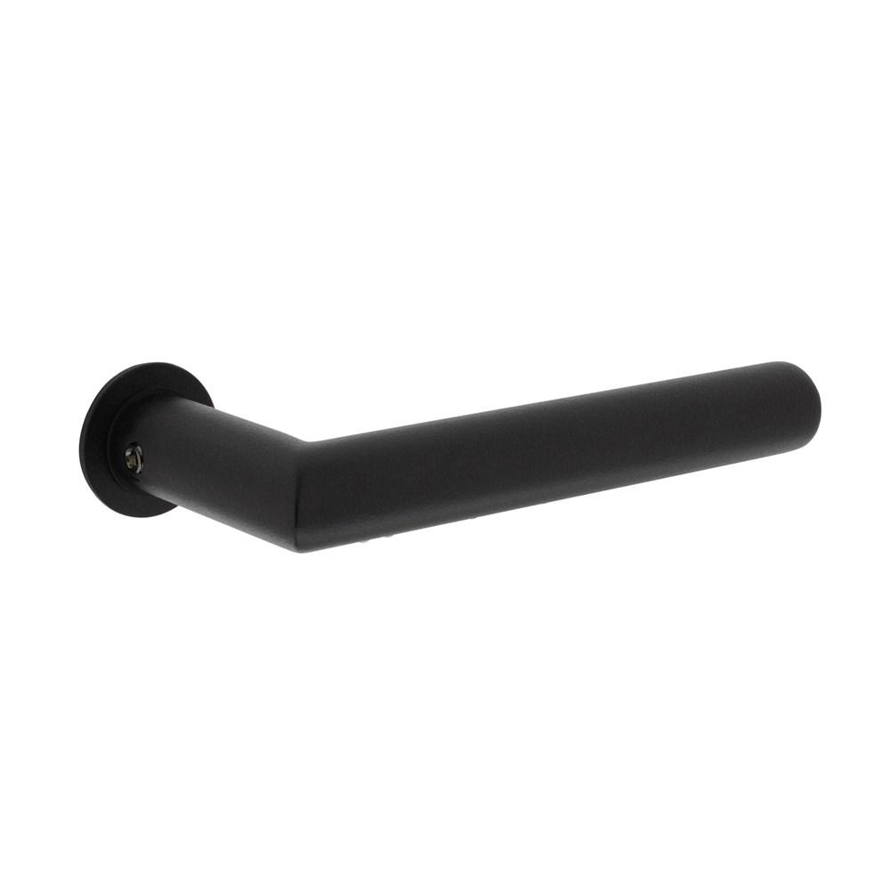 Gatdeel Jura met ronde minimalistische rozet, zelfklevend, ø30mm RVS zwart afbeelding