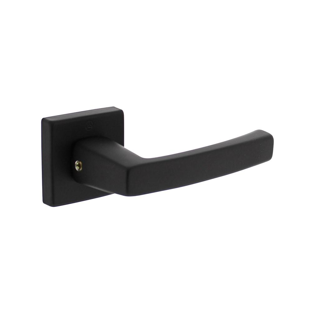 Deurkruk Moora met rozet 50x50x10mm + 7mm nokken alu./zwart afbeelding