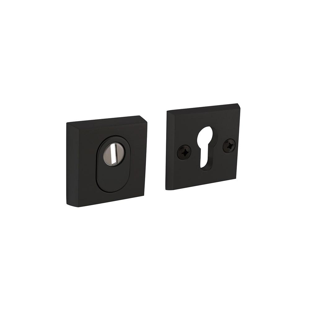 SKG3 veiligheid-rozet vierkant 60x60mm met kerntrek beveiliging aluminium / zwart afbeelding