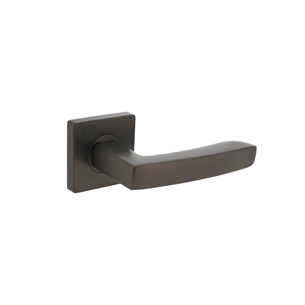 Deurkruk Minos op vierkante rozet met nokken 55x55x10mm antraciet-grijs afbeelding