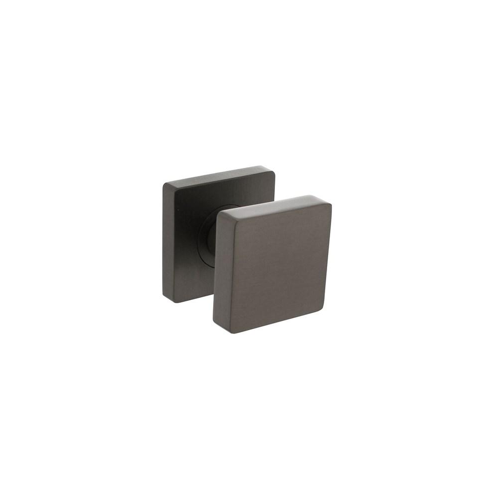 Knop vierkant vast op rozet 55x55x10mm met nokken en stift, antraciet-grijs afbeelding