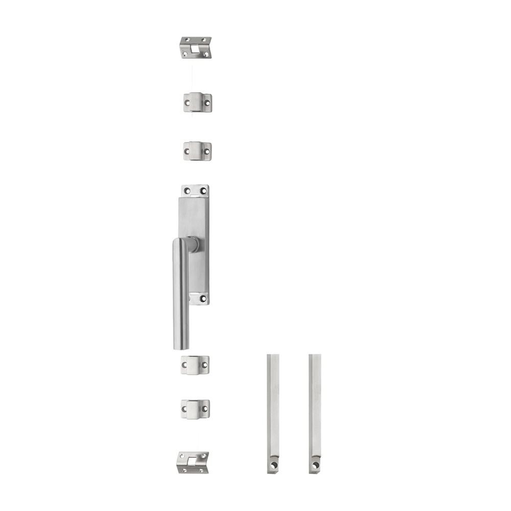 Set kruk-espagnolet links Hoek 90° ø19mm incl stangenset 2x 1245mm rvs geborsteld afbeelding