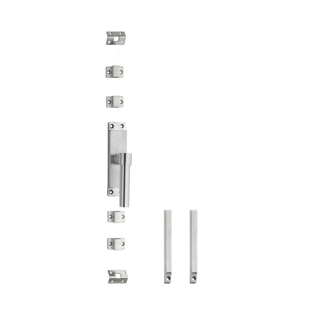 Set kruk-espagnolet rechts L-recht inclusief stangenset 2x 1245mm rvs geborsteld afbeelding