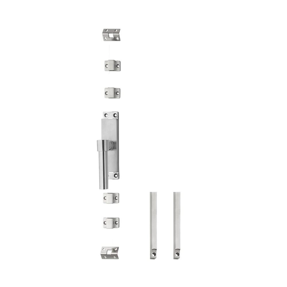 Set kruk-espagnolet links L-recht inclusief stangenset 2x 1245mm rvs geborsteld afbeelding