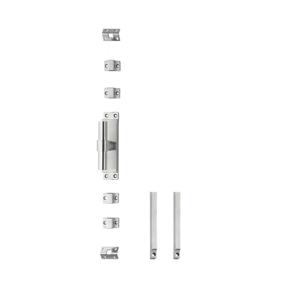 Set kruk-espagnolet links T-recht inclusief stangenset 2x 1245mm rvs geborsteld afbeelding