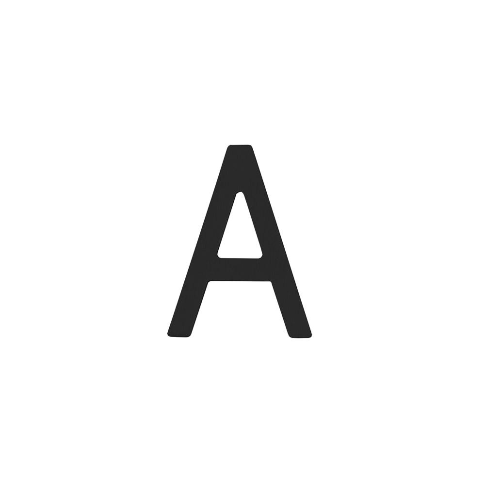 Huisletter A 100mm rvs zwart afbeelding