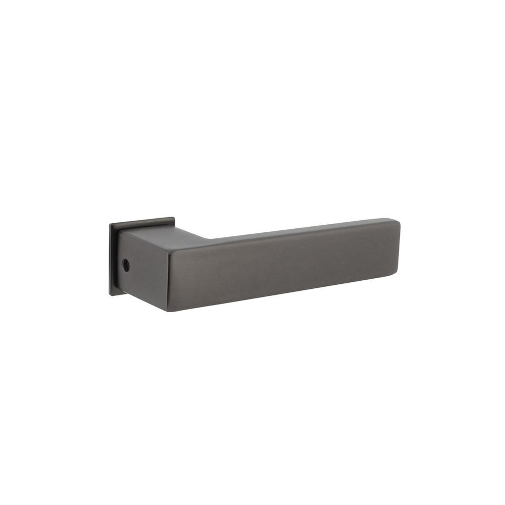 Gatdeel Amsterdam met vierkante minimalistische rozetten, zelfklevend, 30x30mm rvs antraciet-grijs afbeelding