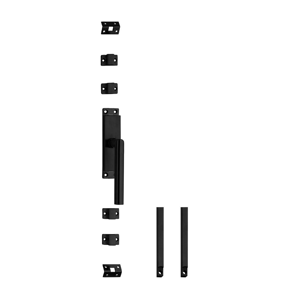 Set kruk-espagnolet rechts Hoek 90° ø19mm incl stangenset 2x 1245mm rvs zwart afbeelding