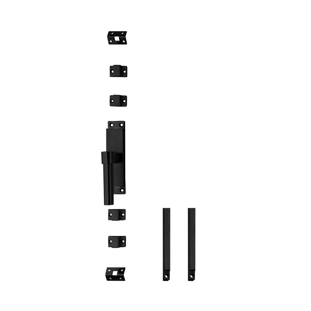 Set kruk-espagnolet links L-recht incl stangenset 2x 1245mm rvs zwart afbeelding