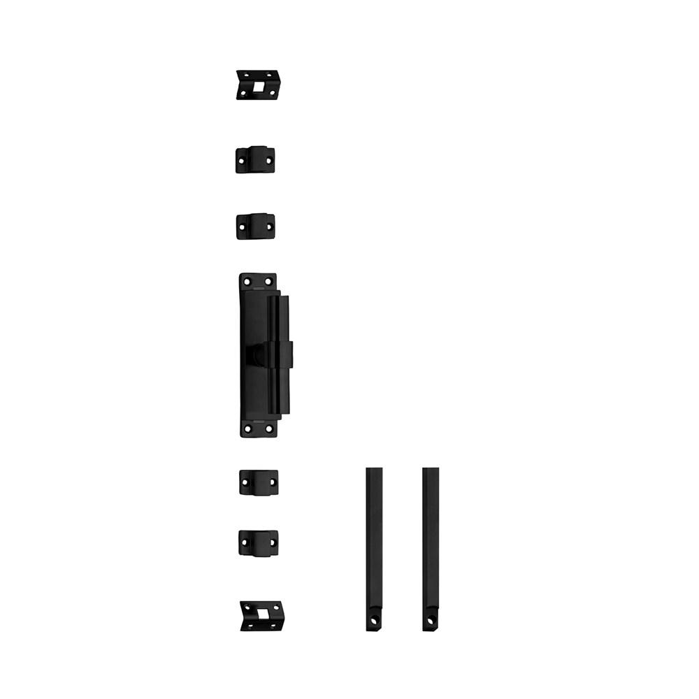 Set kruk-espagnolet rechts T-recht incl stangenset 2x 1245mm rvs zwart afbeelding