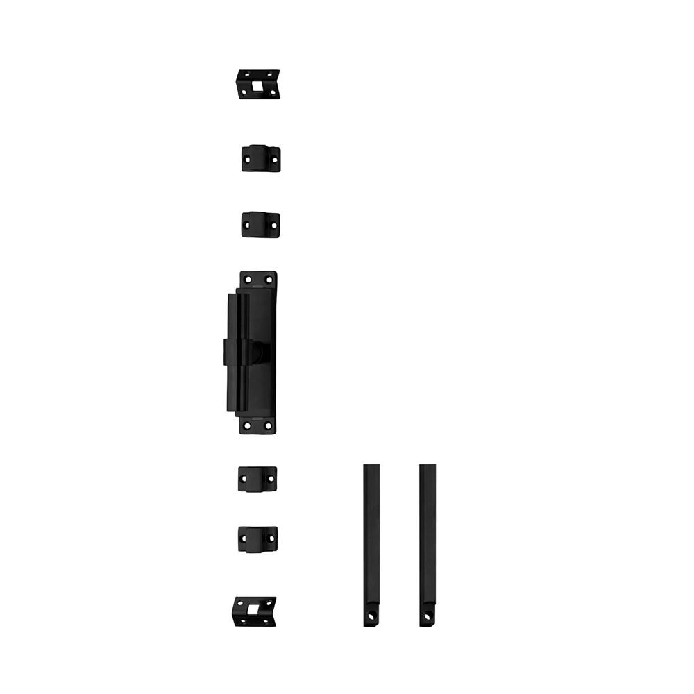 Set kruk-espagnolet links T-recht incl stangenset 2x 1245mm rvs zwart afbeelding