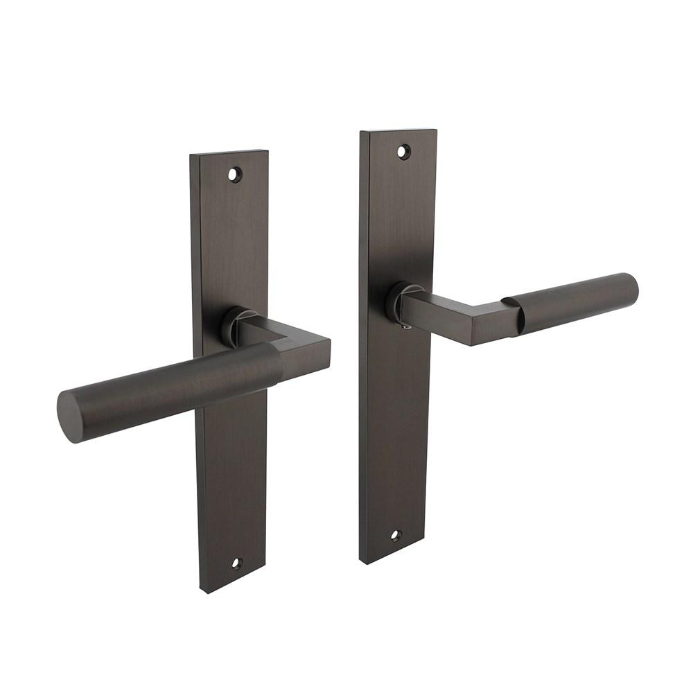 Deurkruk Baustil op langschild 245x45mm blind antraciet-grijs afbeelding