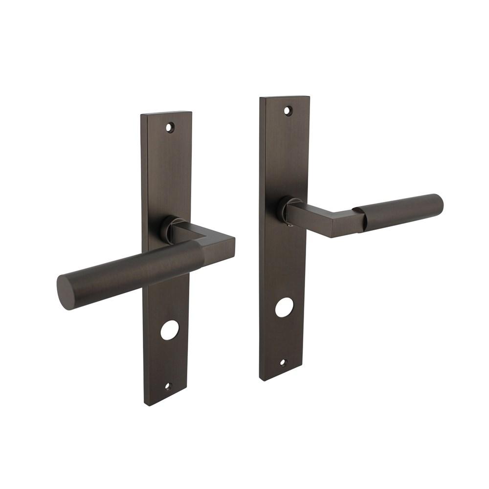 Deurkruk Baustil op langschild 245x45mm rondcilindergat 78mm antraciet-grijs afbeelding