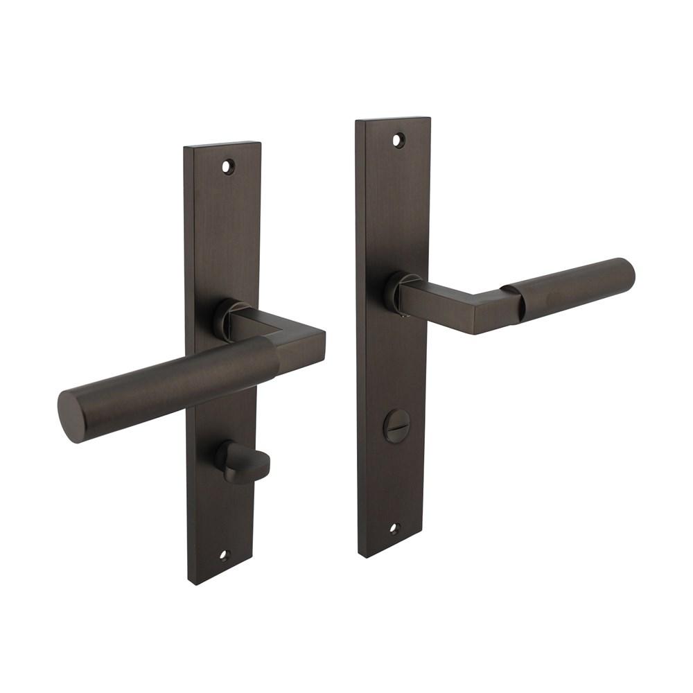 Deurkruk Baustil op langschild 245x45mm WC78/7mm antraciet-grijs afbeelding