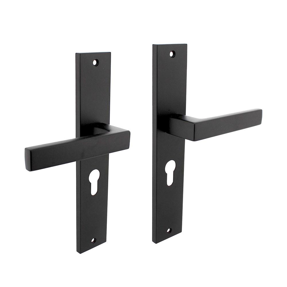 Deurkruk Hera op langschild 245x45mm profielcilindergat 55mm mat zwart afbeelding