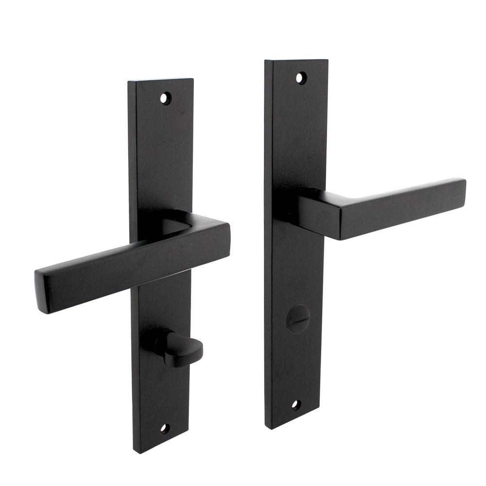 Deurkruk Hera op langschild 245x45mm WC78/7mm mat zwart afbeelding