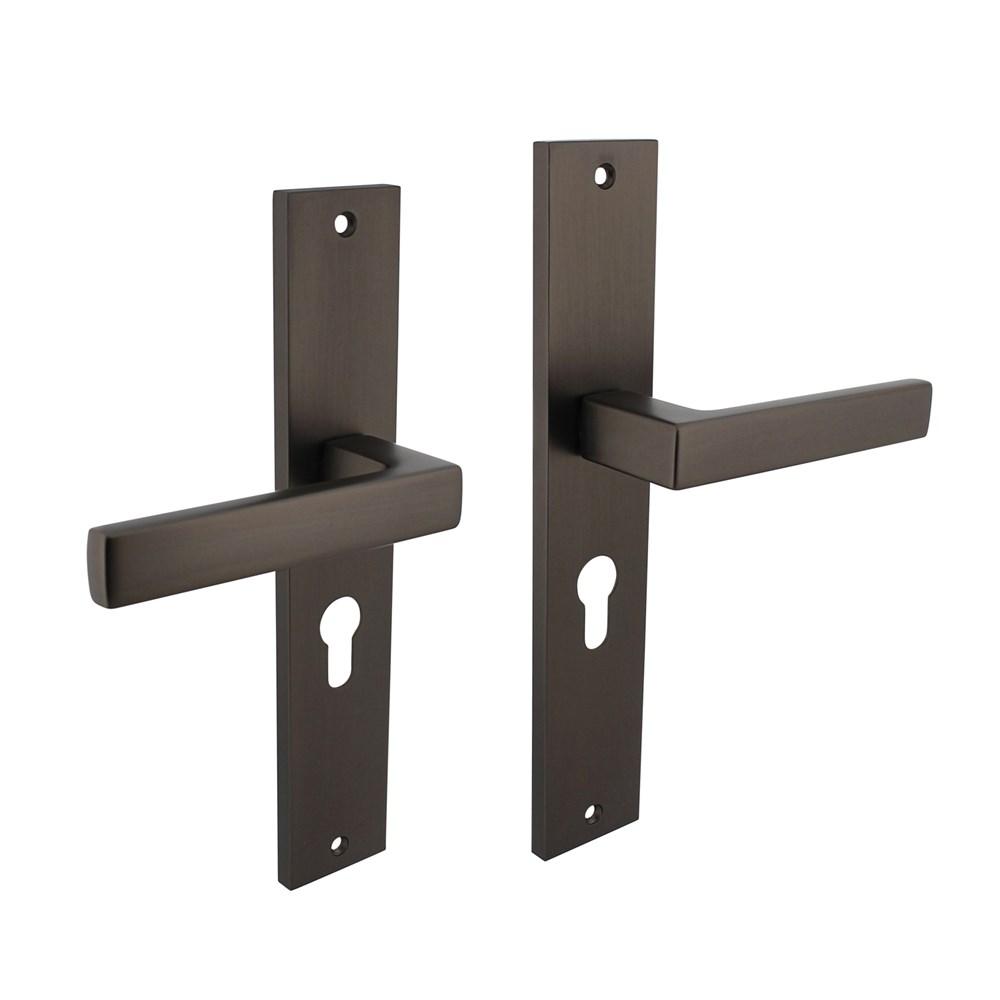 Deurkruk Hera op langschild 245x45mm profielcilindergat 55mm antraciet-grijs afbeelding