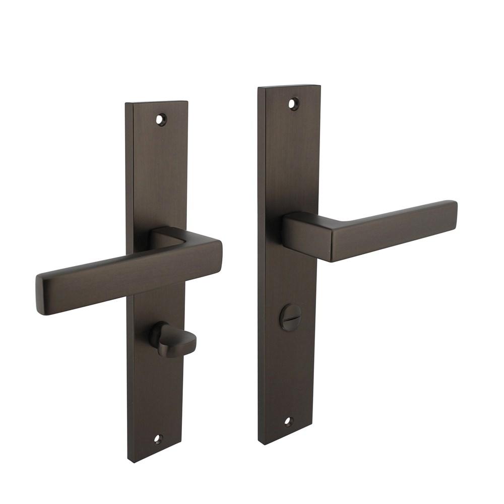 Deurkruk Hera op langschild 245x45mm WC63/8mm antraciet-grijs afbeelding