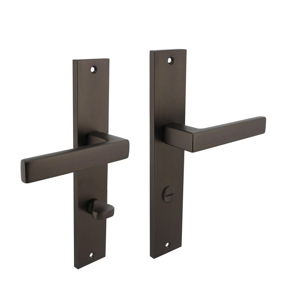 Deurkruk Hera op langschild 245x45mm WC78/7mm antraciet-grijs afbeelding