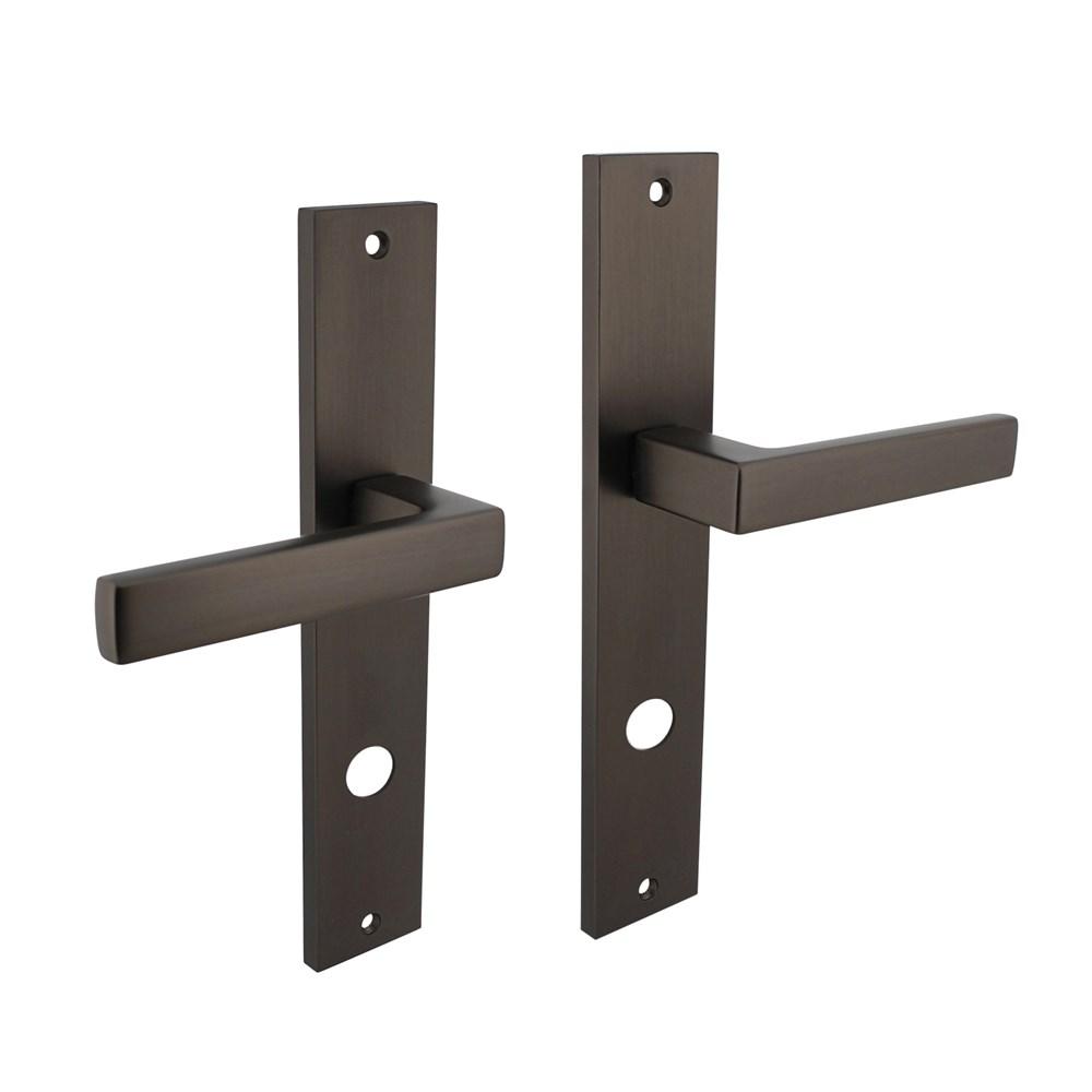 Deurkruk Hera op langschild 245x45mm rondcilindergat 78mm antraciet-grijs afbeelding