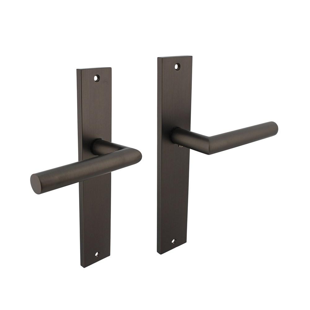 Deurkruk Bastian op langschild 245x45mm blind antraciet-grijs afbeelding