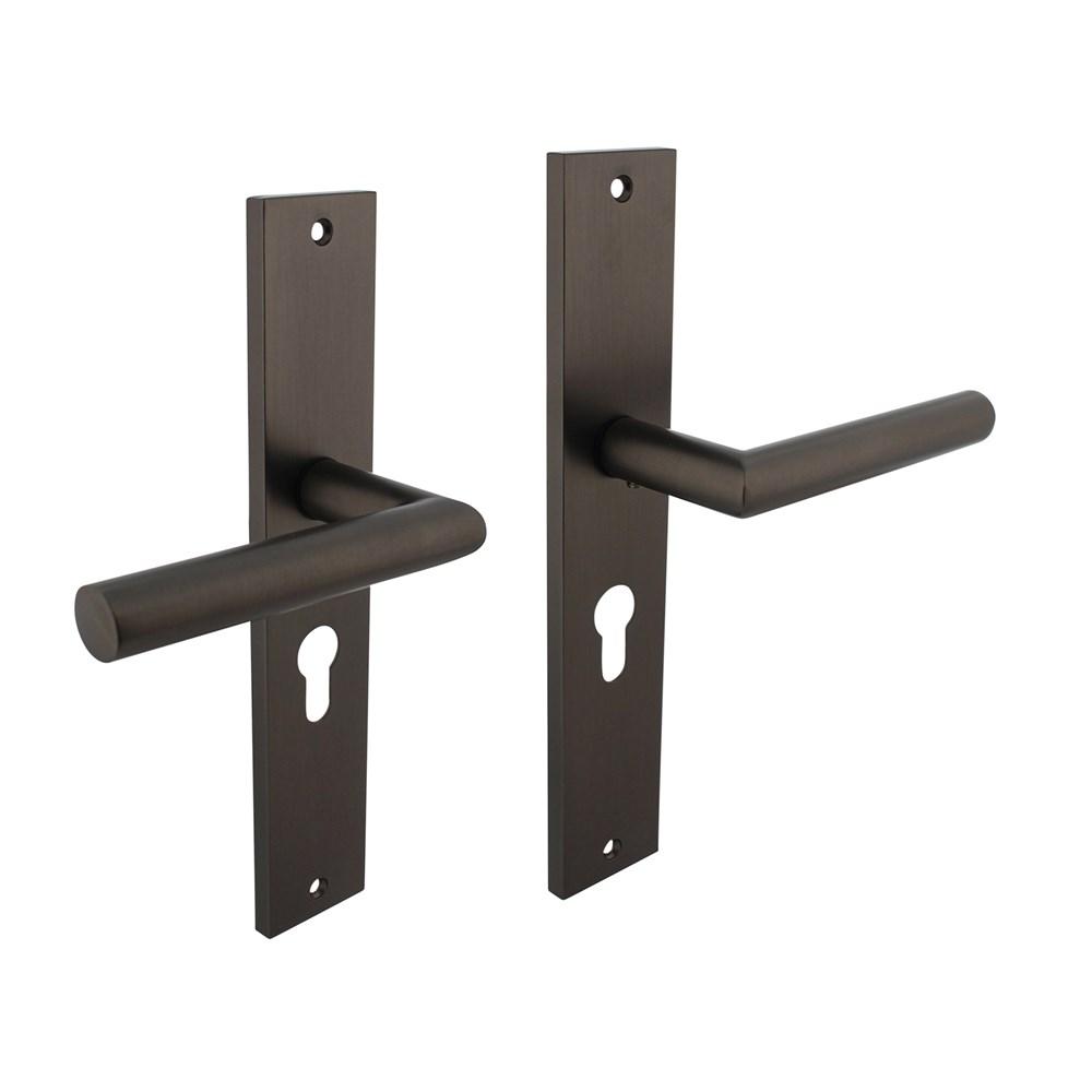 Deurkruk Bastian op langschild 245x45mm profielcilindergat 55mm antraciet-grijs afbeelding