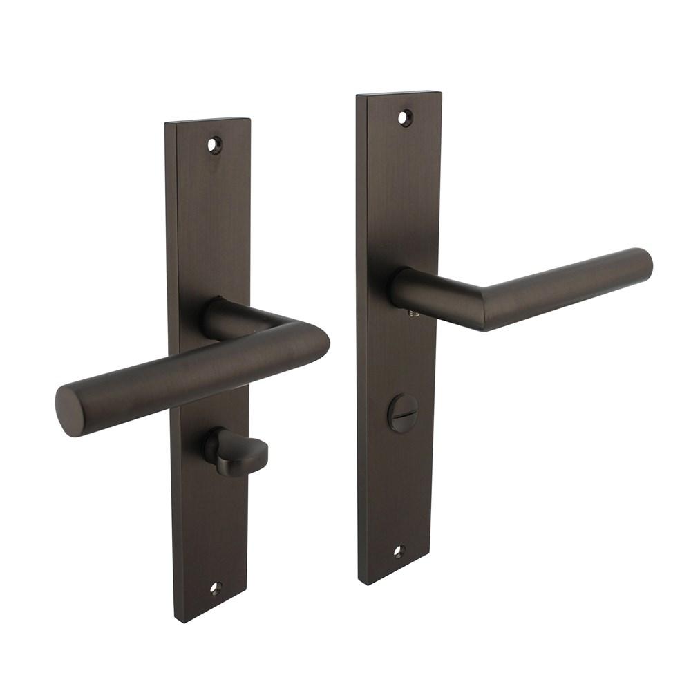 Deurkruk Bastian op langschild 245x45mm WC63/8mm antraciet-grijs afbeelding