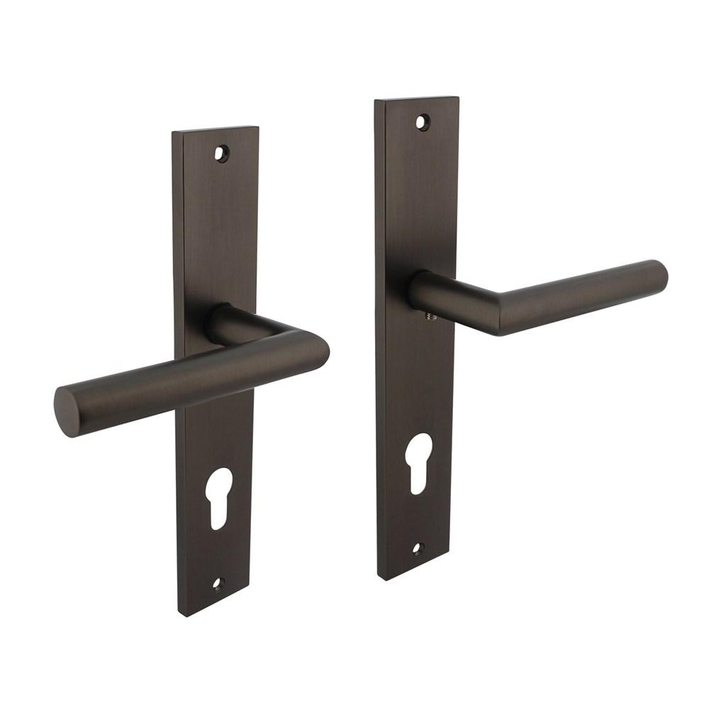 Deurkruk Bastian op langschild 245x45mm profielcilindergat 78mm antraciet-grijs afbeelding
