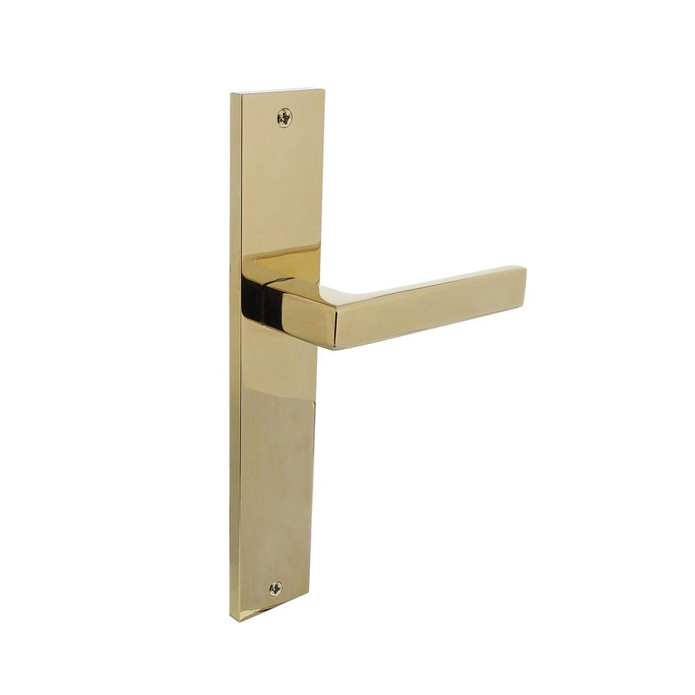 Deurkruk Hera op langschild 245x45mm blind PVD messingkleur afbeelding