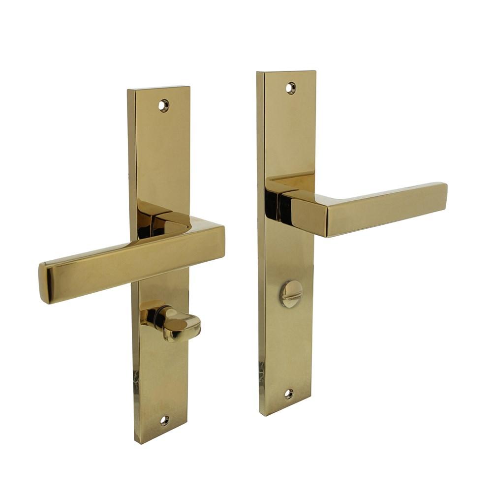 Deurkruk Hera op langschild 245x45mm WC63/8mm PVD messingkleur afbeelding