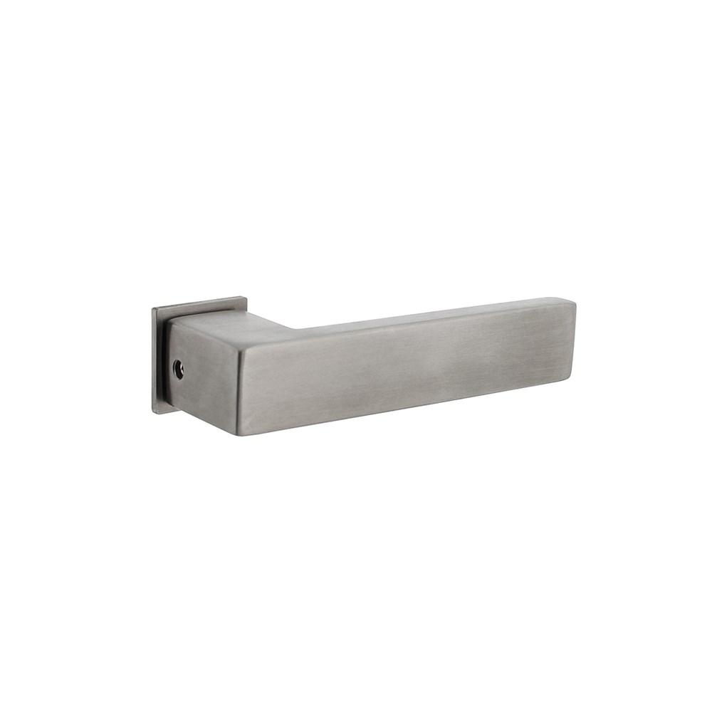 Deurkruk Amsterdam met vierkante minimalistische rozetten, zelfklevend, 30x30mm rvs afbeelding