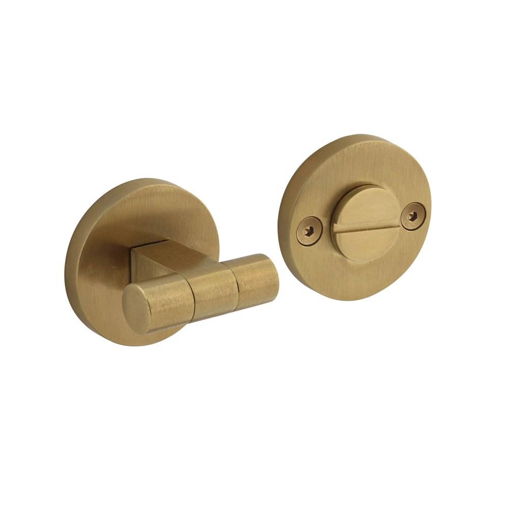 WC-sluiting éénzijdig verdekt ø55x8mm met stift 8x8mm, knop op verdekte rozet PVD messing mat afbeelding