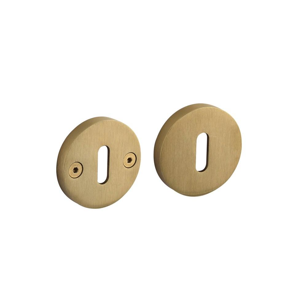 Sleutelrozetten éénzijdig verdekt ø55x8mm met nokken ø8mm PVD messing mat afbeelding