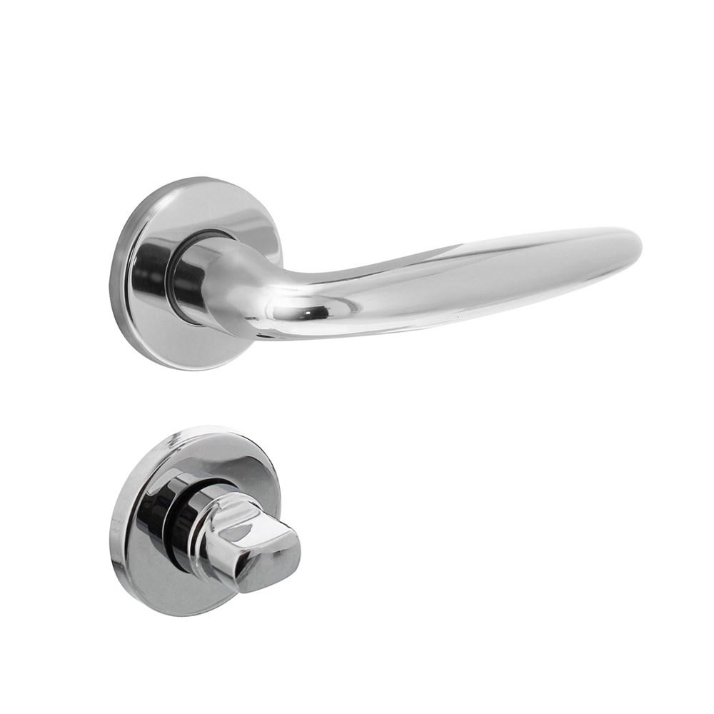 Deurkruk Sigaar op rozet verdekt ø49x7mm en WC-sluiting met stift 8x8mm chroom afbeelding