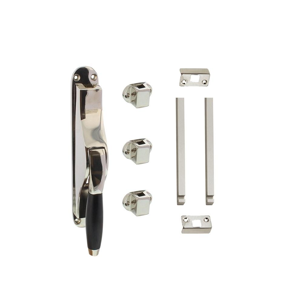 Set pomp-espagnolet Ton basic inclusief stangenset 2x 1250mm nikkel/ebbenhout afbeelding
