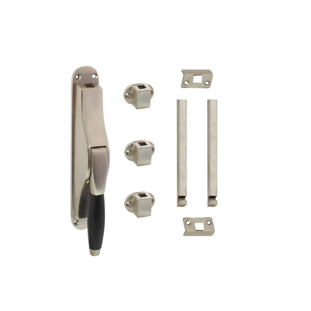 Set pomp-espagnolet Ton basic inclusief stangenset 2x 1250mm nikkel mat/ebbenhout afbeelding