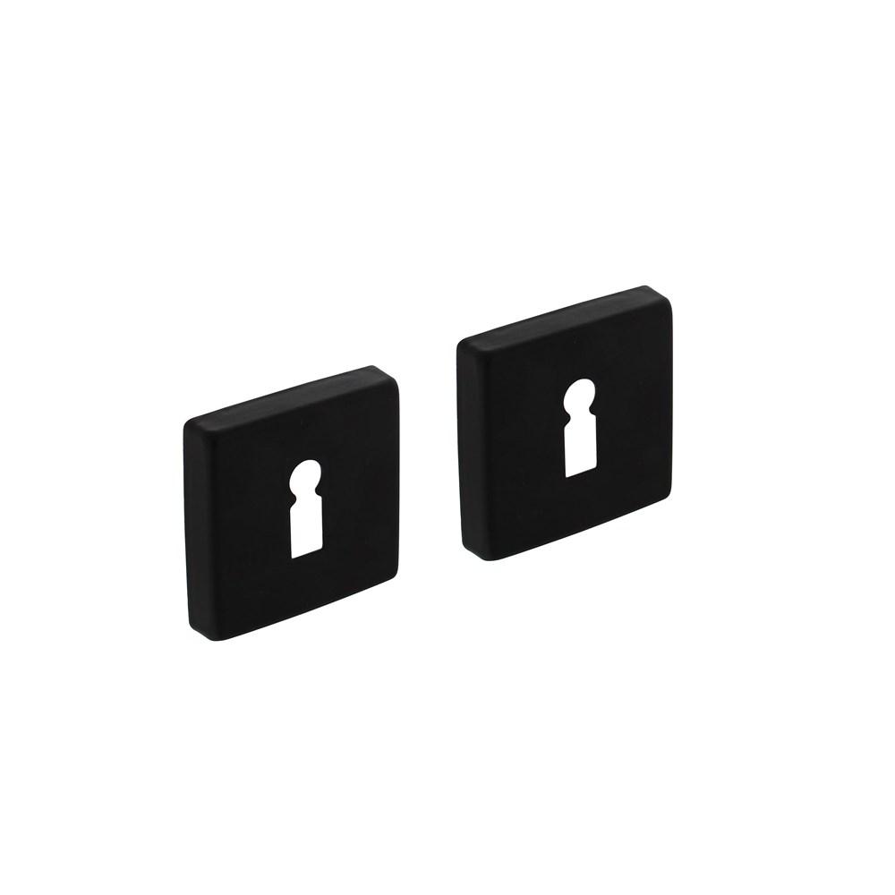 Sleutelrozetten verdekt 50x50x10mm met nokken zwart afbeelding