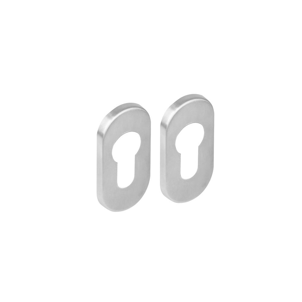 Cilinderrozetten verdekt ovaal 65x30x5mm rvs afbeelding