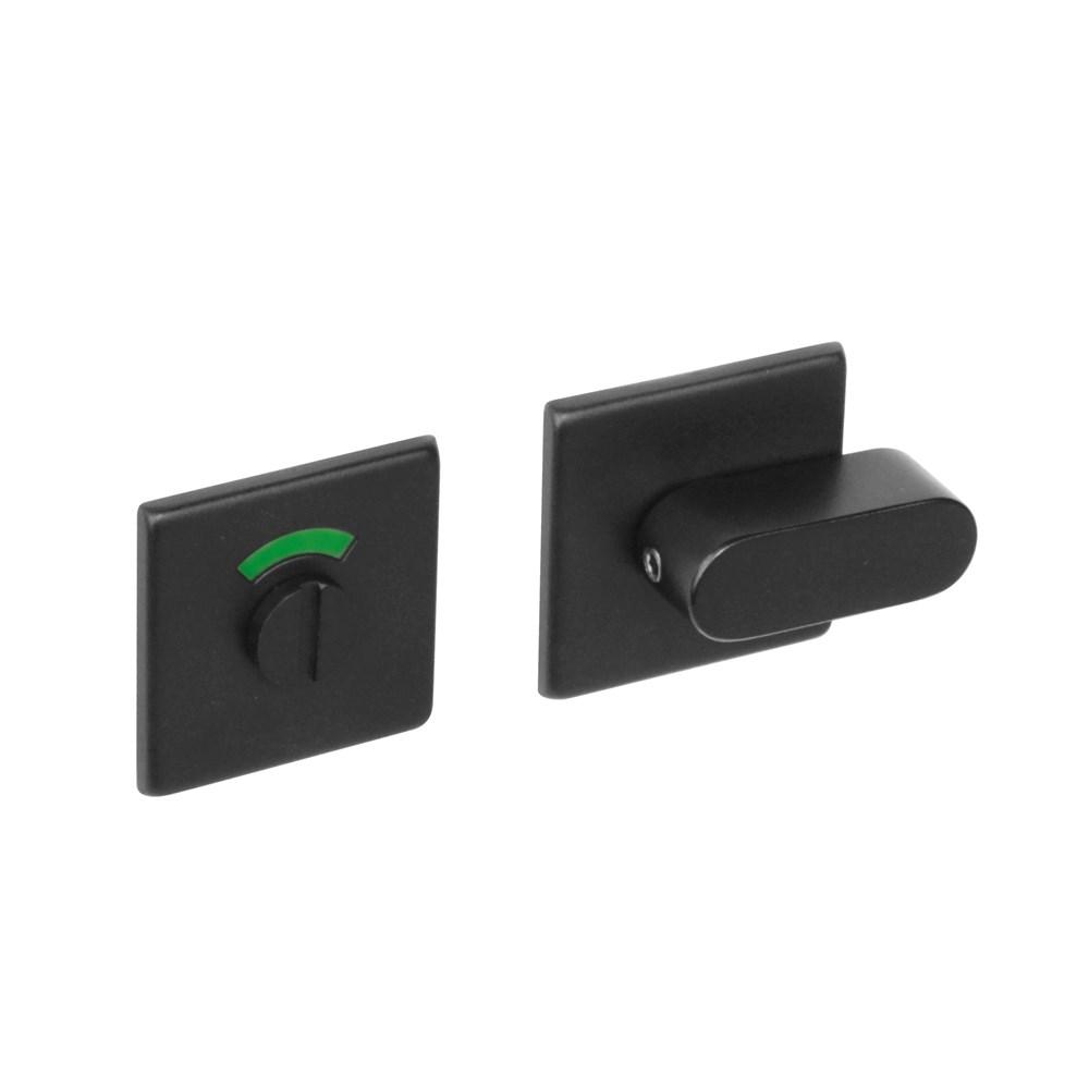 WC-sluiting verdekt 50x50x5mm met comfortknop en stift 8x8mm structuur zwart afbeelding