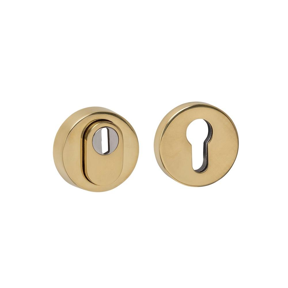SKG3 veiligheidsrozetten rond verdekt ø52x12mm profielcilindergat met kerntrekbeveil. PVD messing afbeelding