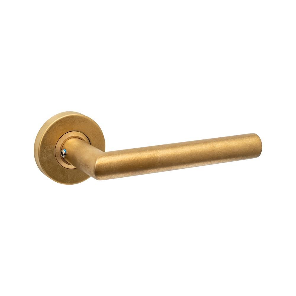 Gatdeel Jura op rozet verdekt ø53x10mm PVD messing getrommeld afbeelding