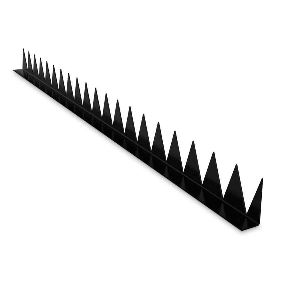 SecuMax Anti-klimstrip, staal verzinkt, haaks, lengte 100 cm, Blackline - Ral 9005 (2 st) L 1000 H 6 afbeelding