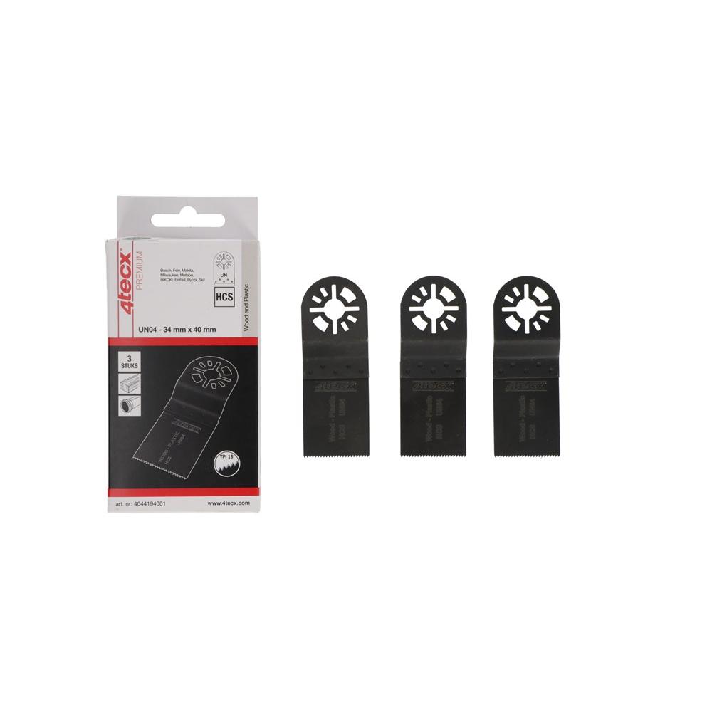 4tecx Multizaagblad universeel 04 standaard hcs 34 x 40 mm 3 stuks