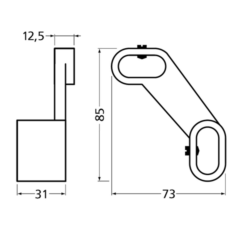 BEUGEL LINKS GARDELUX-1 ZWART (1150)