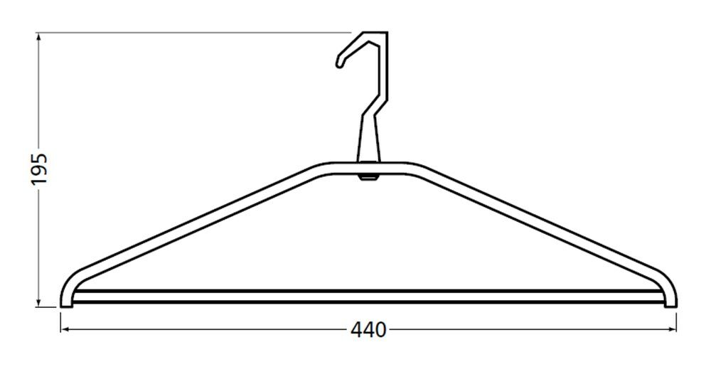 KLEDINGHANGER GARDELUX-1 MAT ZWART (1262)