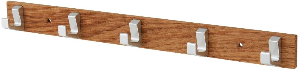 HANDDOEKREK 5-HAAKS HOUT - ALUMINIUM (0655)