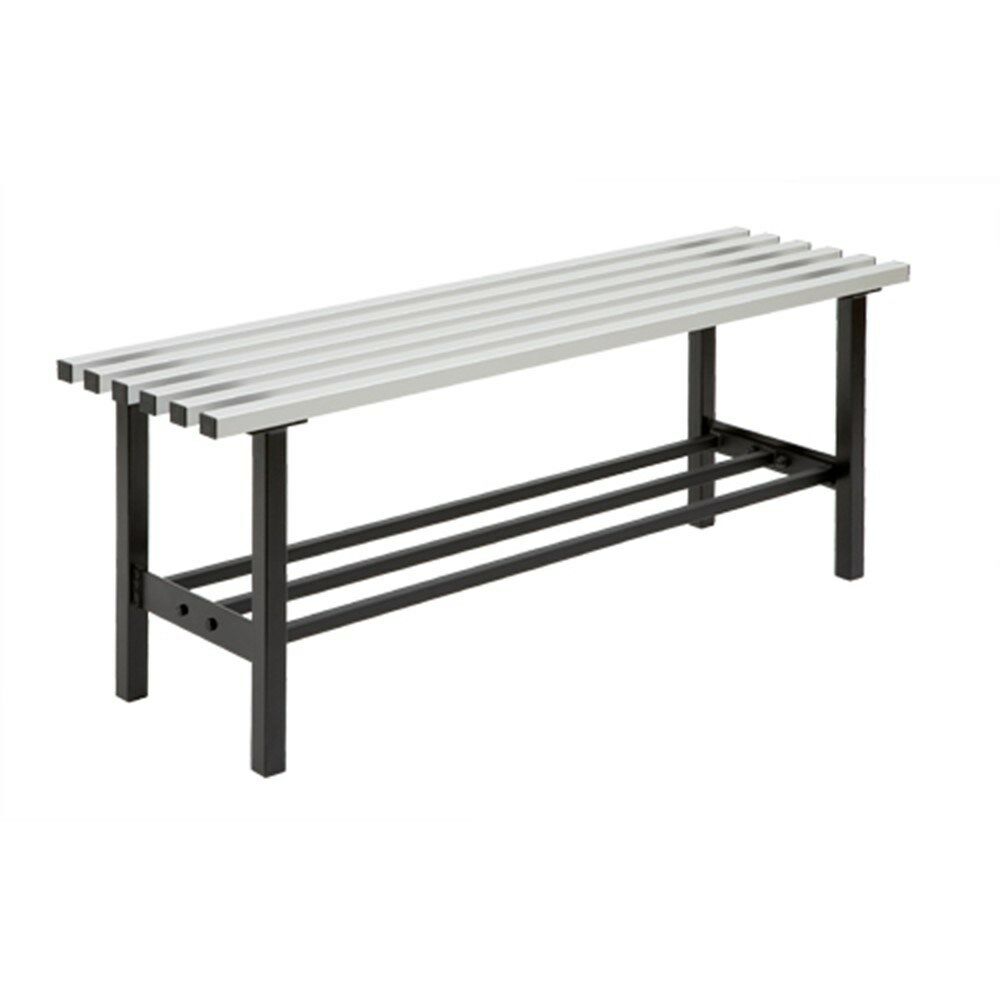 ZITBANK TYPE3 115 CM ALUMINIUM MET SCHOENENREK, ZWART (3082)