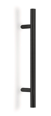 Deurgreep rvs PH90 Ø32mm / 500mm-stuk-sierdop, zwart afbeelding