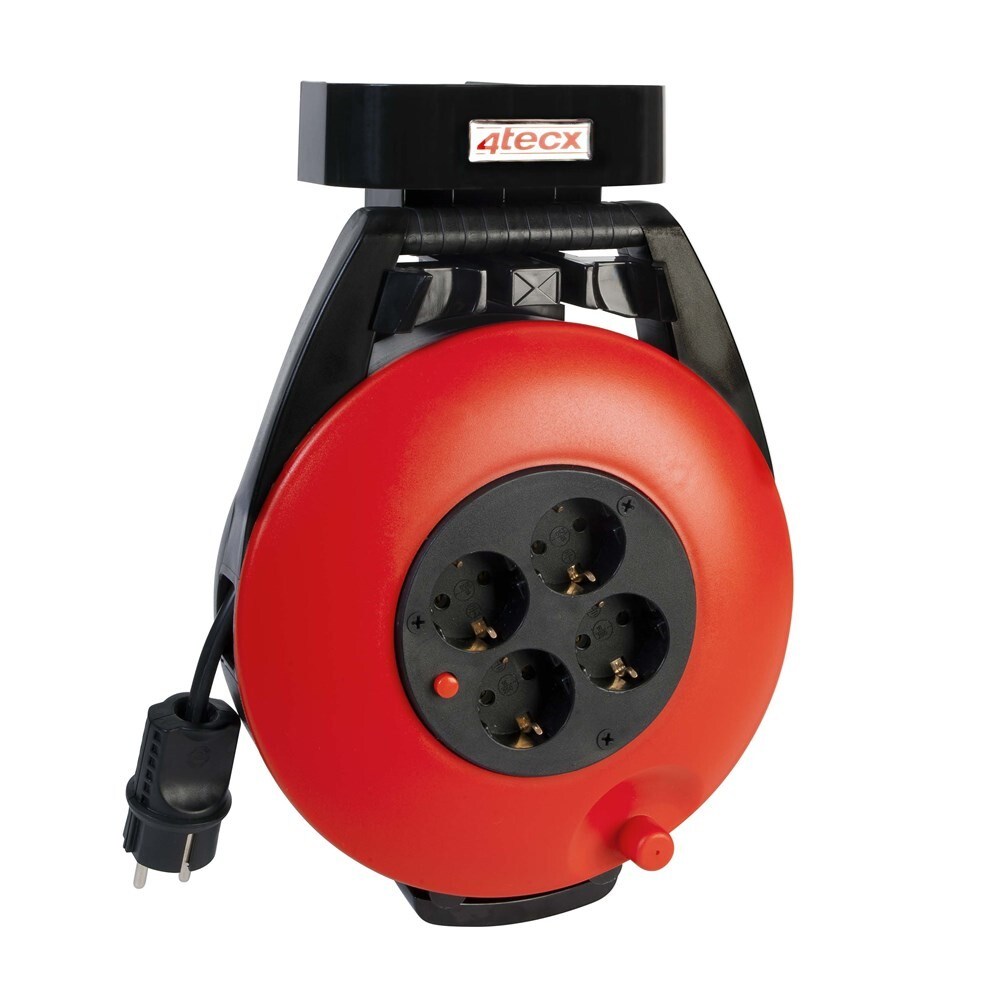 4tecx Kabelhaspel economy NL KBR15T 15m thermisch beveiligd + wandhouder