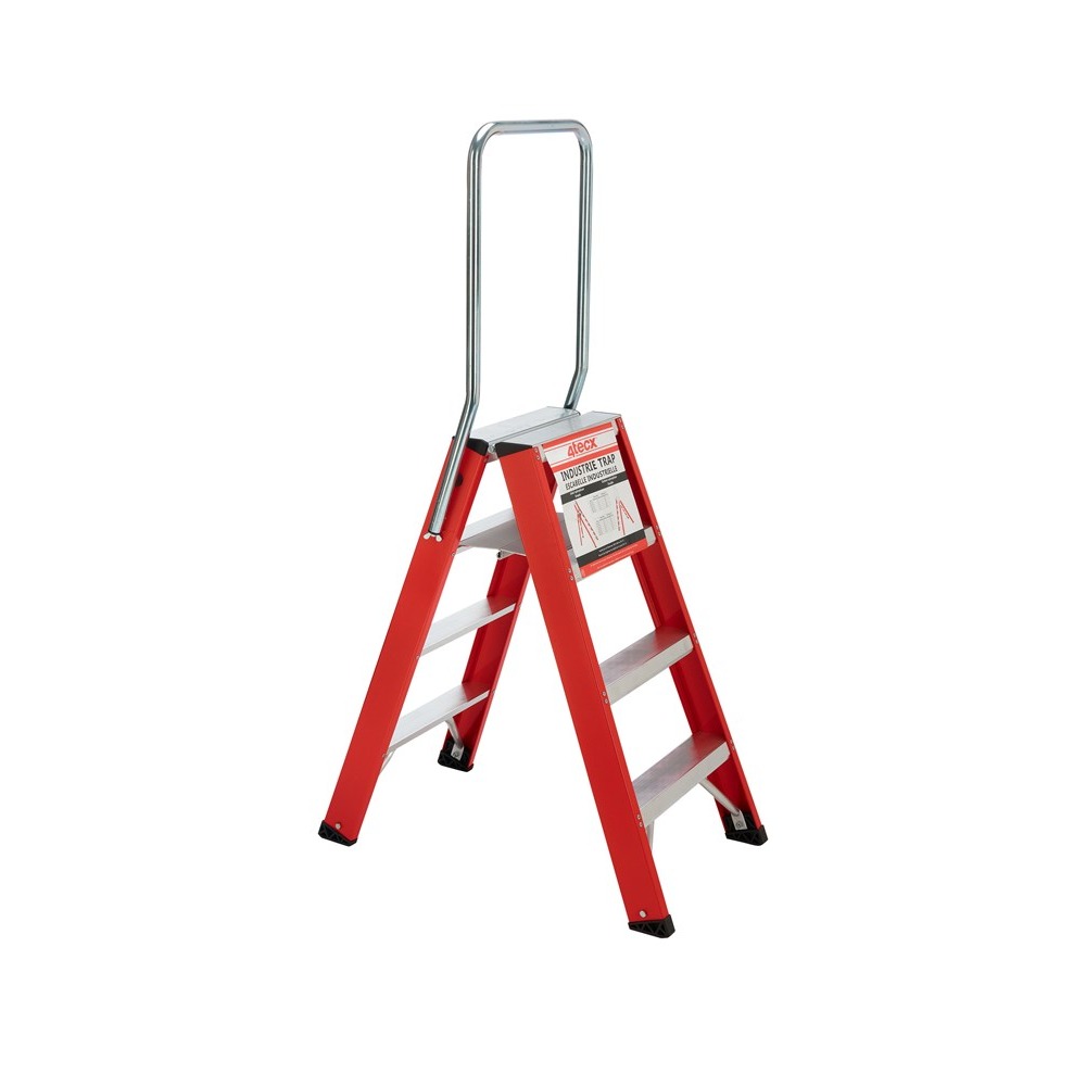 4tecx Trap dubbel oploopbaar aluminium 2 x 4 tredes met beugel